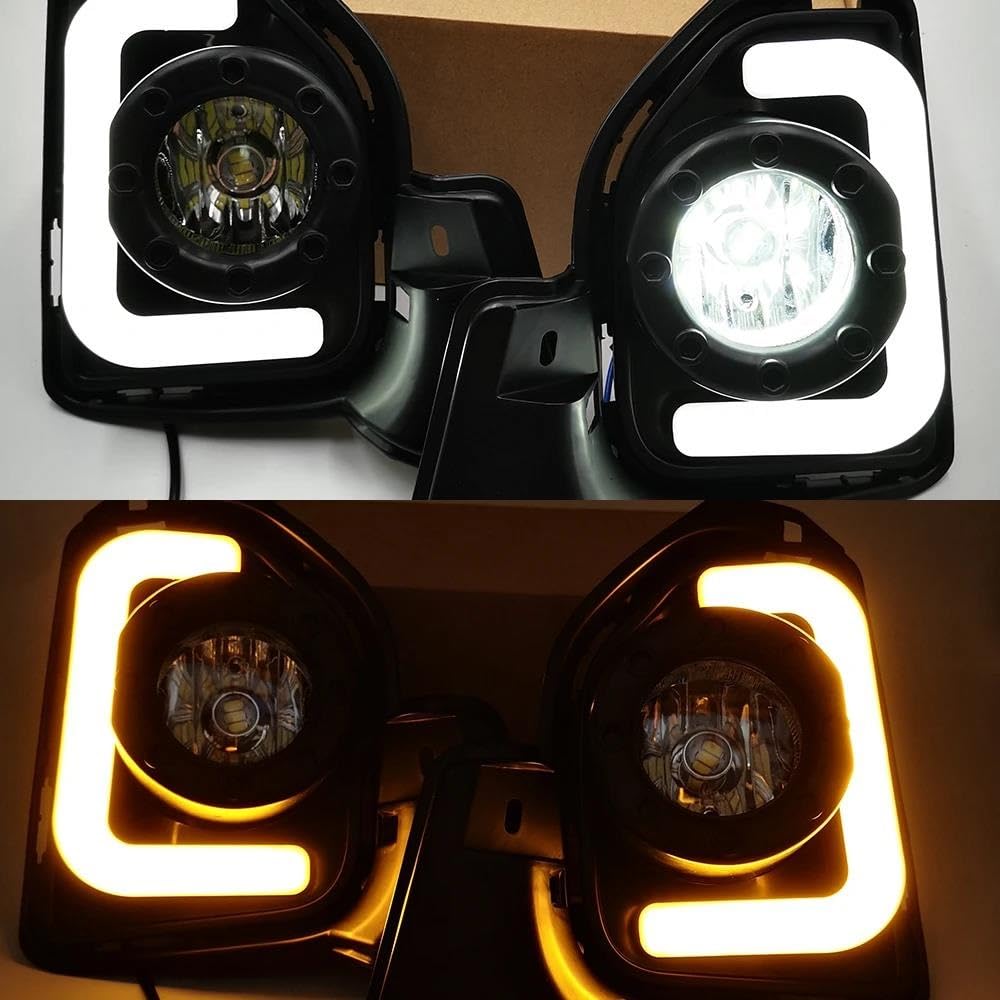 Luz Señal Giro Intermitentes Luz Circulación Diurna para Toyota para Hiace 2014 2015 2016 2017 2018 LED DRL Coche con Señal Giro Amarilla Cubierta Luz Antiniebla Impermeable
