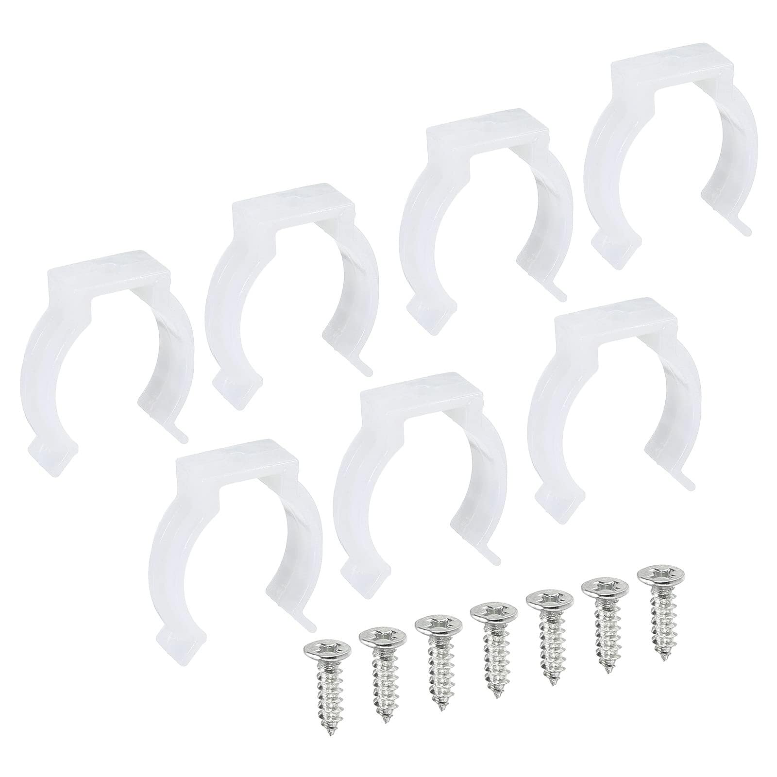 TOP-VIGOR 10Pcs T8 U Clips Holder Bracket Fluorescent Tube Light Fixture Plastic Pipe Clamps with Screws for LED Bulbs Ceiling Lamp to Prevent Sagging