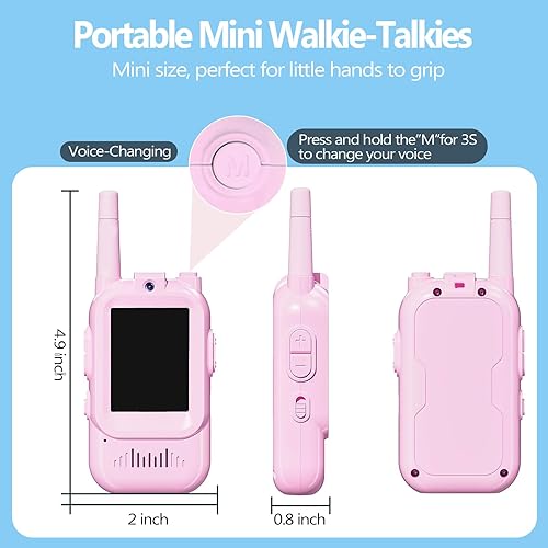 Miniatura 5 de Video Walkie Talkies for Kids, Rechargeable Kids Walkies Talkies 2 Pack, Indoor Outdoor Toys for Game Party Camping, Christmas Birthday for Aged 3 4