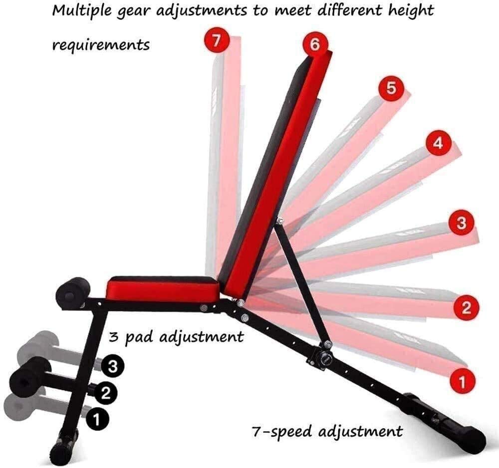 Ławka do ćwiczeń z regulacją i wielofunkcyjna ławka do ćwiczeń siłowych, ławka do ćwiczeń w pozycji pionowej/skośnej/opadającej i płaskiej, czarna