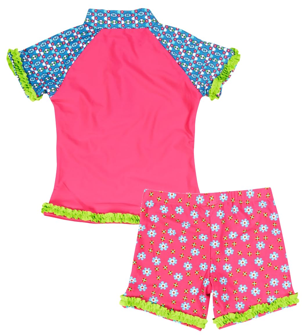 Playshoes Dwuczęściowy zestaw kąpielowy dla dzieci, ochrona przed promieniowaniem UV, strój kąpielowy, kwiaty, 110-116