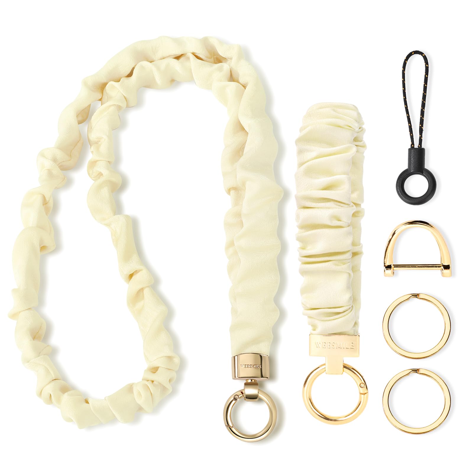WEESMILE Lanyard and Wristlet Keychain Set for ID Badges