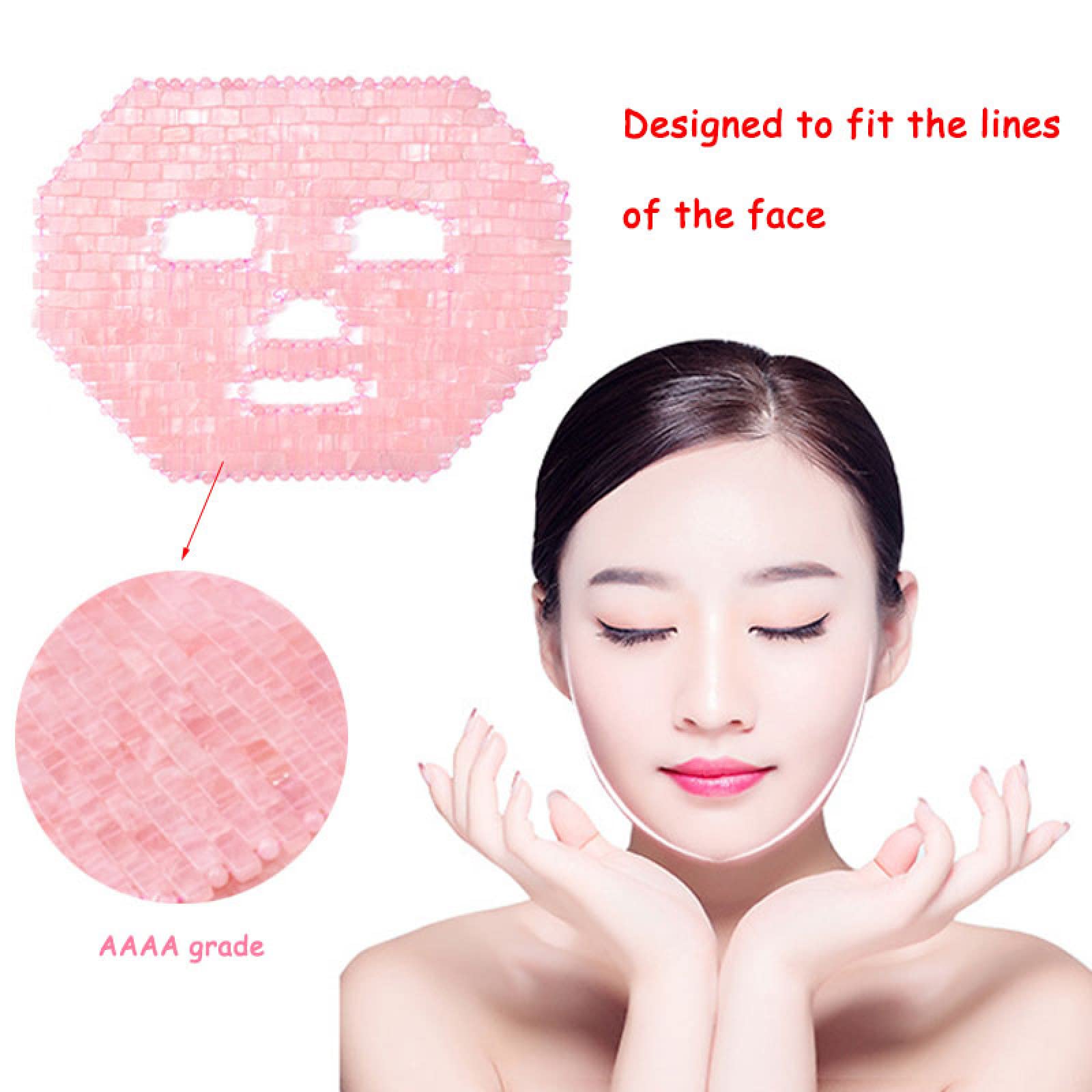 Gua sha stein, mascarilla facial de cuarzo rosa natural, piedra jade, masaje gua, cuidado los ojos for dormir, cristal, sin caja