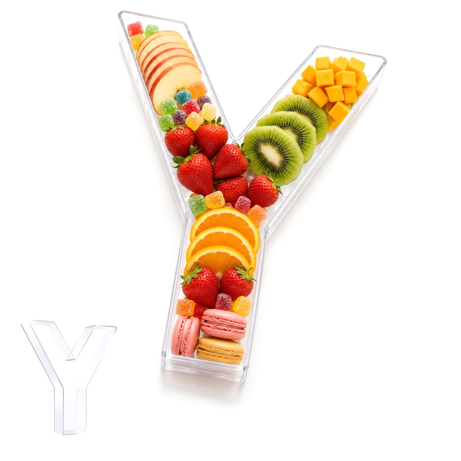 Pooqla 10" Acrylic Letter Charcuterie Tray Birthday Party Fillable Box Y