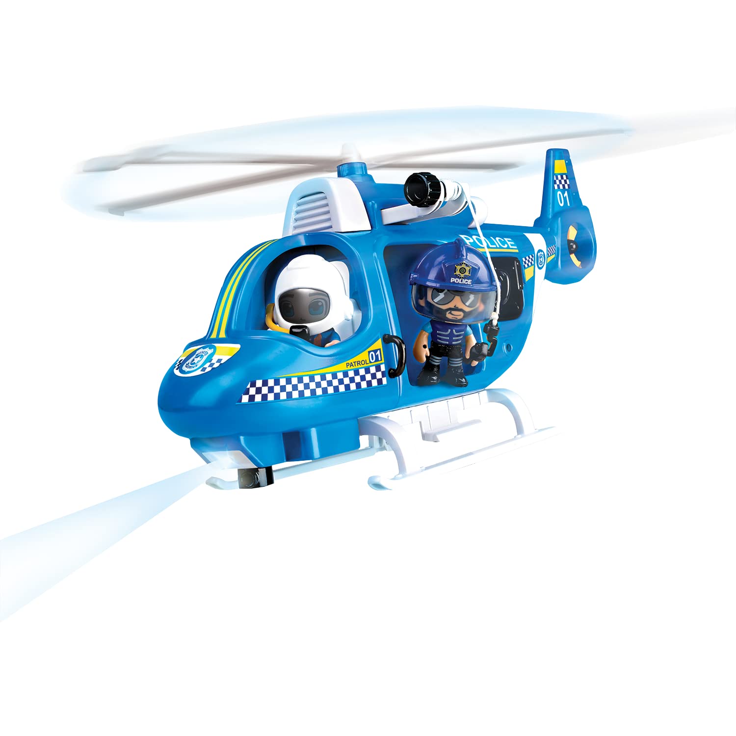 Action Heroes Hélicoptère de Police - Véhicule et Figurines pour Les Enfants à partir de 4 Ans