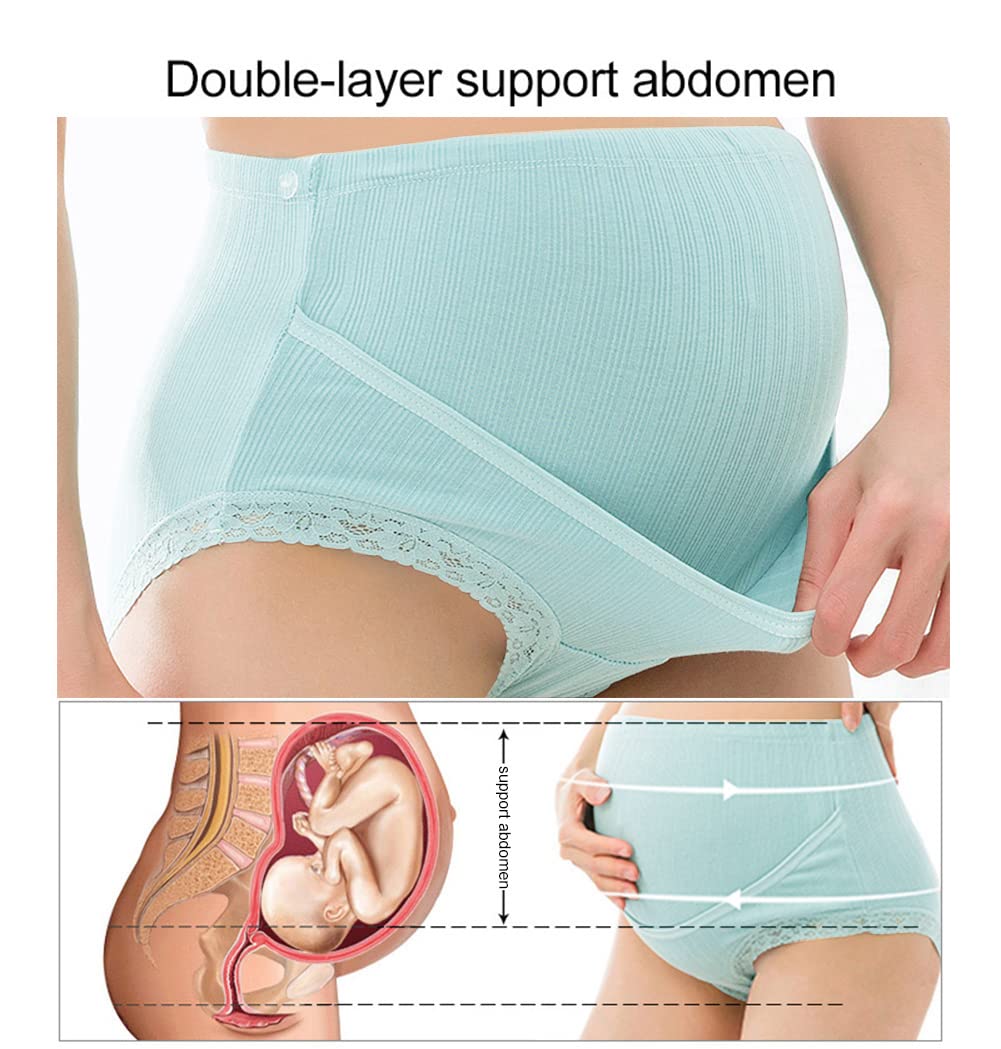 Over Bump Maternity Underwear Cotton Plus Size Pregnancy Panties High Waist Boxer Panties M 3xl 3 Pack