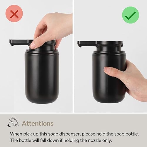 Miniatura 8 de Dispensador automático de jabón espumoso, dispensador de jabón de manos de espuma recargable sin contacto para baño, bomba de jabón para cocina,