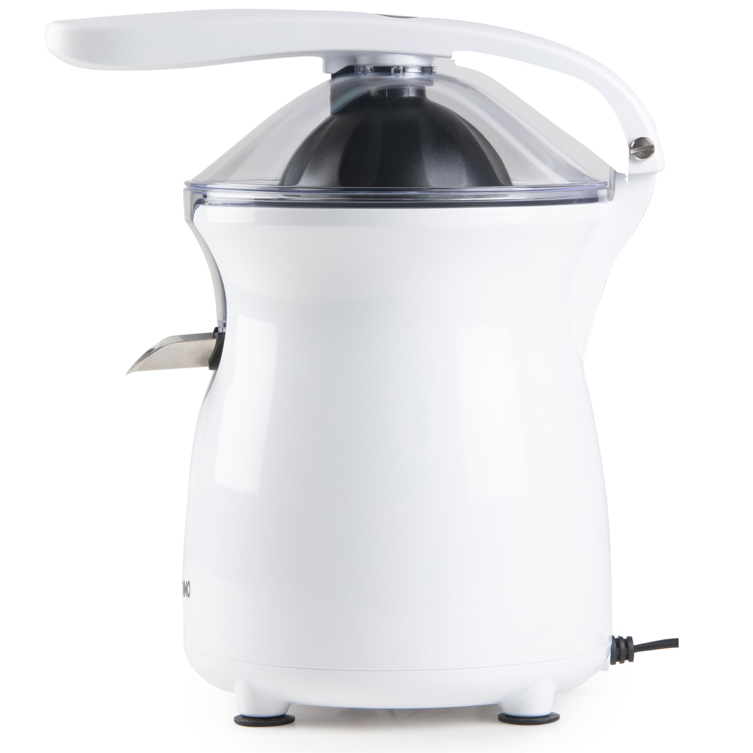 DOMO DO9269J Exprimidor eléctrico con palanca – Good Morning – Con colador de pulpa ajustable – 160 W – Blanco/Negro