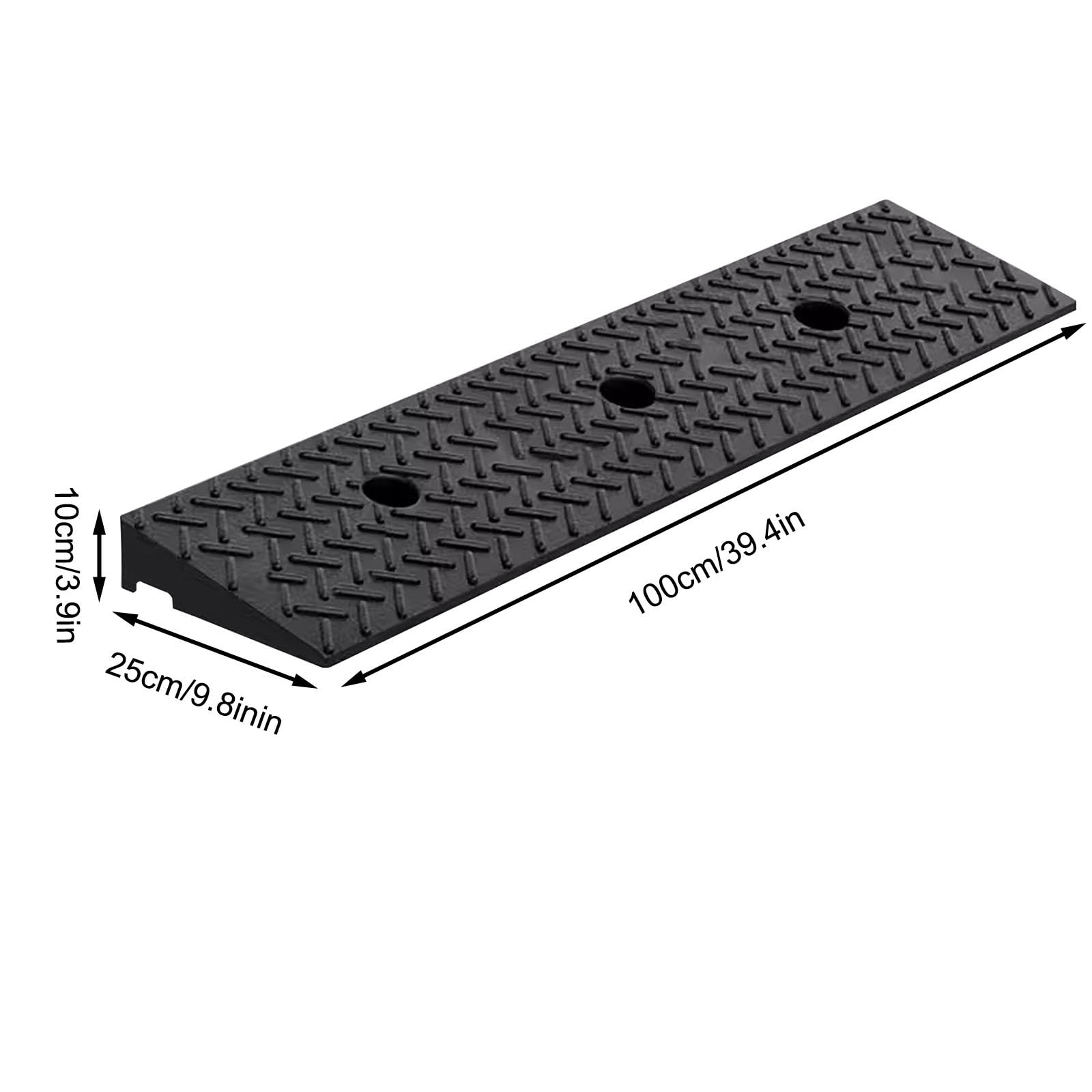 Rampa de Entrada Para Vehículos, Rampa de Garaje, Alfombrilla de Goma Para Escalones, Rampa Elevadora Para Automóviles, Rampa Para Vehículos, Negra, Adecuada Para Automóviles(100*25*10cm/39.4*9.8*3.9i