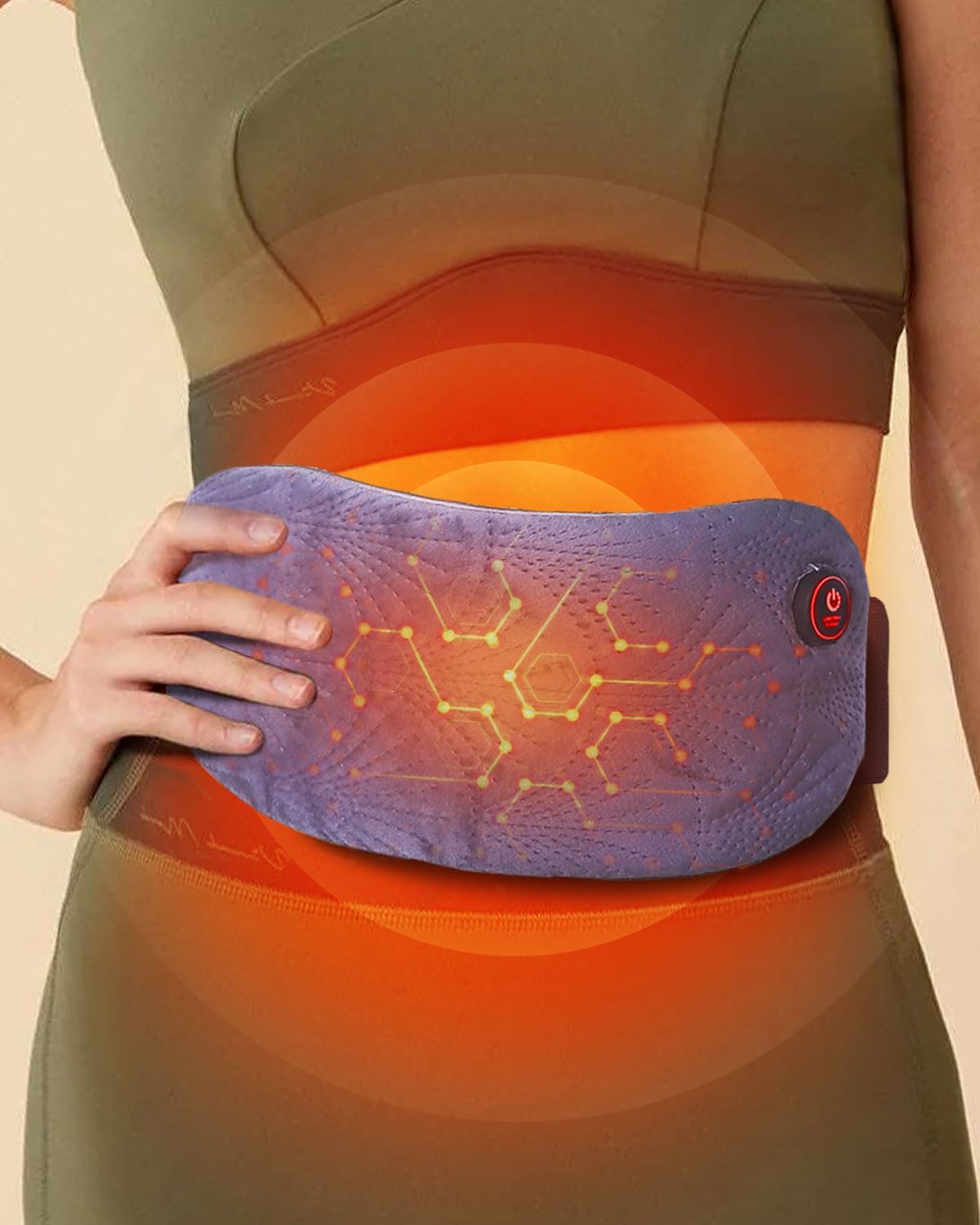COMOIL Graphene Cordless Portable Heating Pad, 5000mAh Rechargeable Battery Menstrual Period Heating Pad, Electric Heating Belt, Gifts for Women Girl, Purple