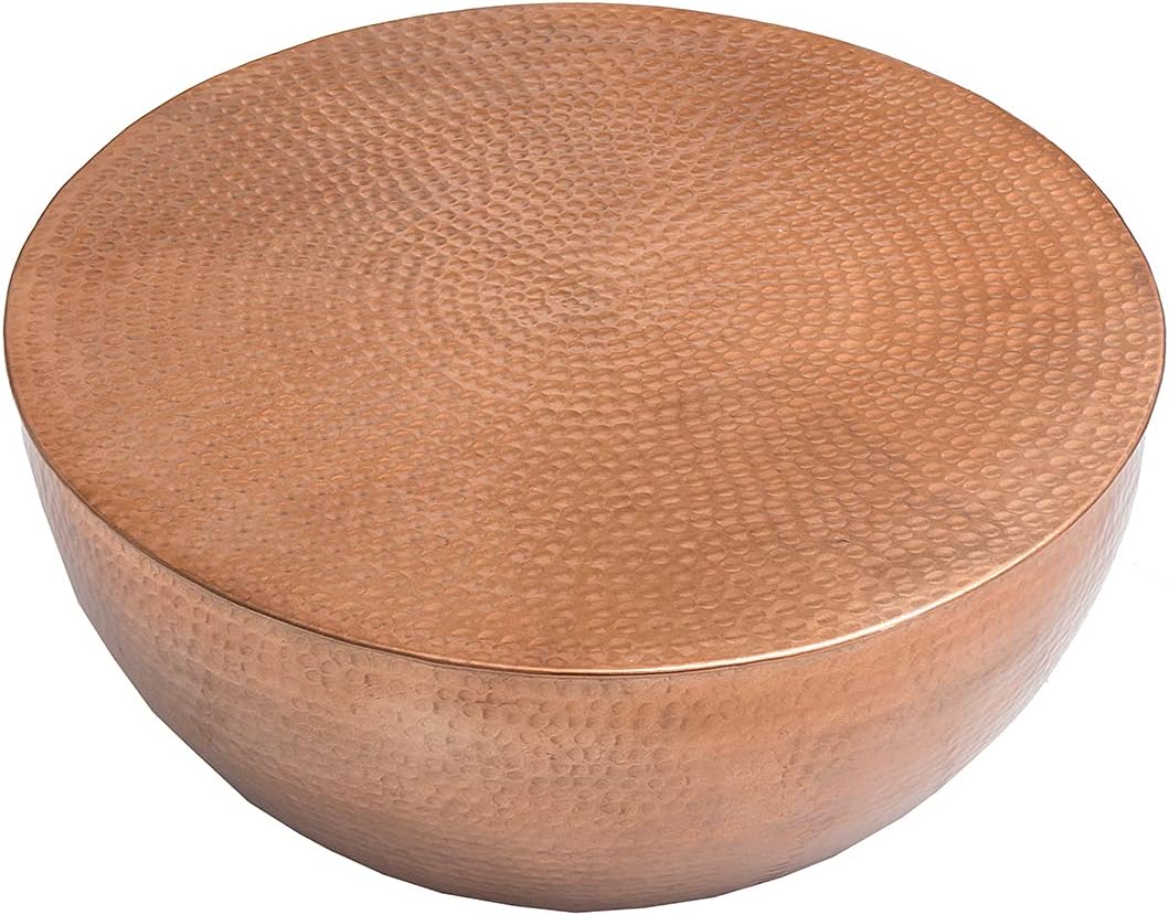 DuNord Design Coffee Table/Side Table Scale 70 cm copper hammer Design Aluminium Round Table