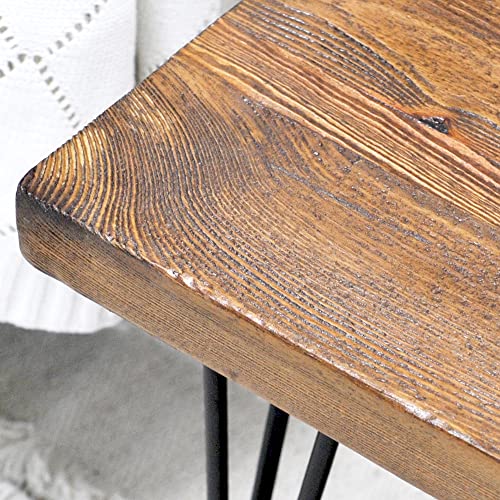 Warmaxx Square Reclaimed Pine Wood Coffee Table, 27"X27"X15"H Solid Rustic Wooden Slab Couch Sofa Tables For Living Room Accent Vintage Sturdy Table For Dining Room Bedroom Patio, Easy To Assemble #TOP3