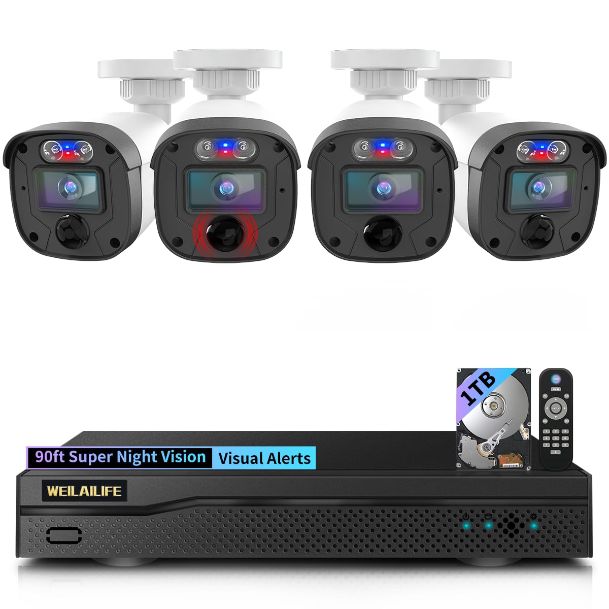 5MP Outdoor Wired Security Camera System, CCTV Video Surveillance System