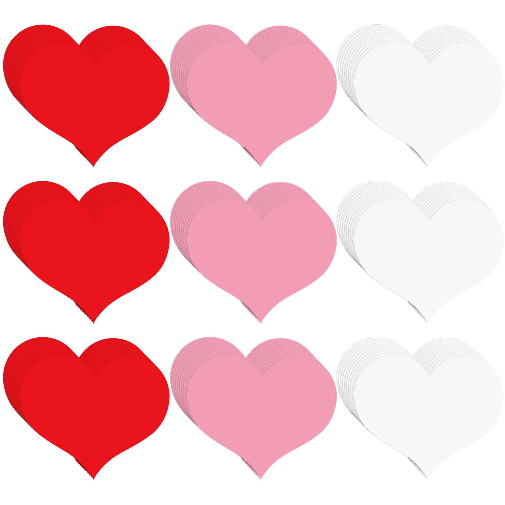 Lucleag 90 PCS Heart Cutouts for Bulletin Board Decorations, Red Pink White Heart Shape Paper Cutouts Heart Cut Outs for Valentine’s Day Crafts Wedding Anniversary Party Decorations