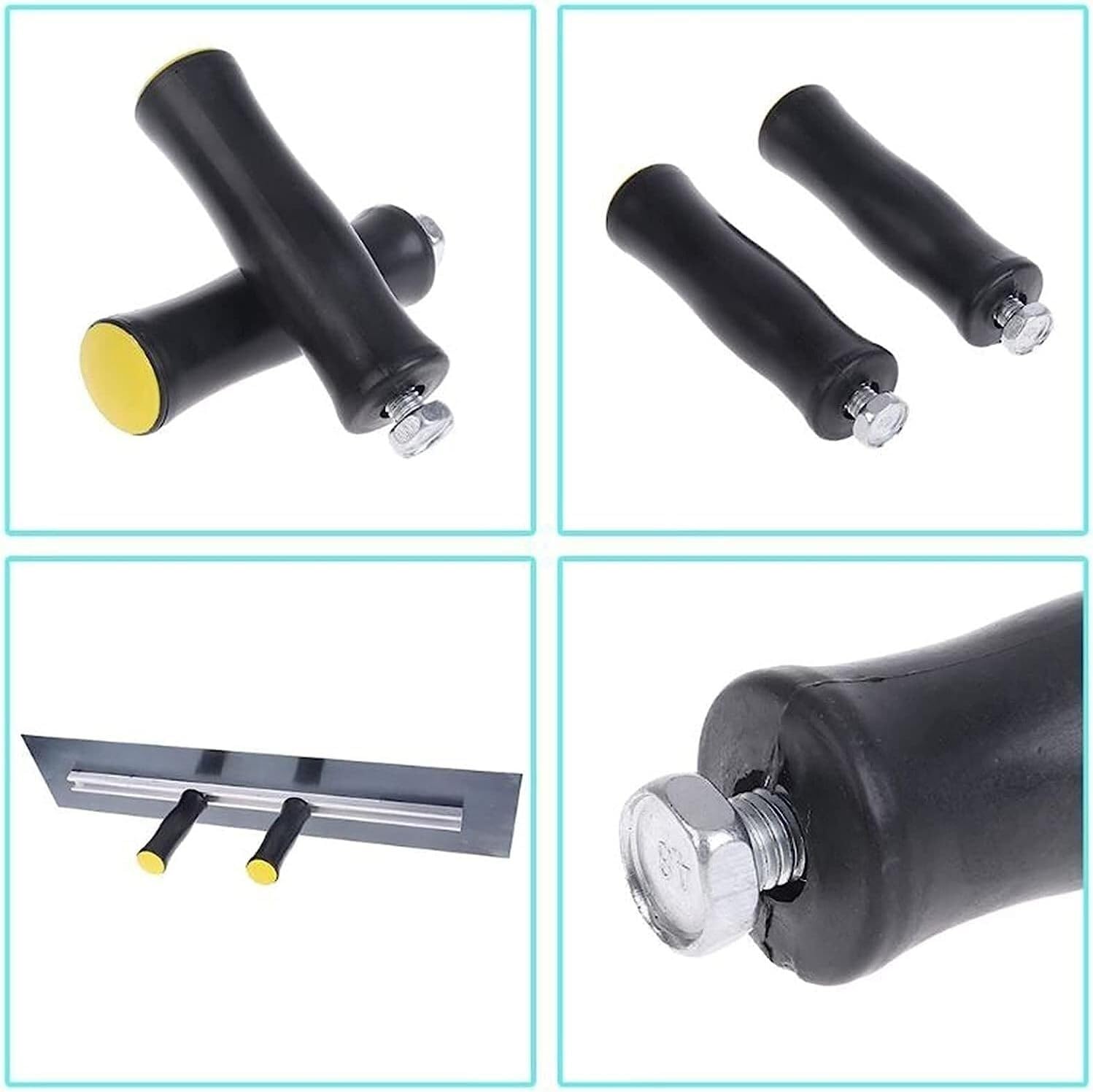 Paleta de yeso, herramientas de enyesado, paleta de enyesado de doble mango Cuchillo de arcilla Limpiador de manos Cuchillos de barro Herramienta de espátula de acabado Herramienta ideal de acero inox