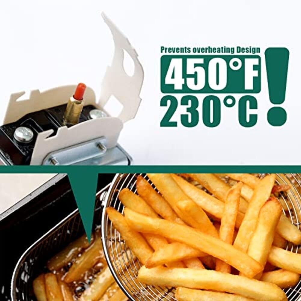 QOXEZY PP10084 Termostato de límite de alta temperatura, seguridad con límite de 232.2 °C 230 °C, para freidoras Pitco, interfaz MPT roscada, para E500D, plateado (4)