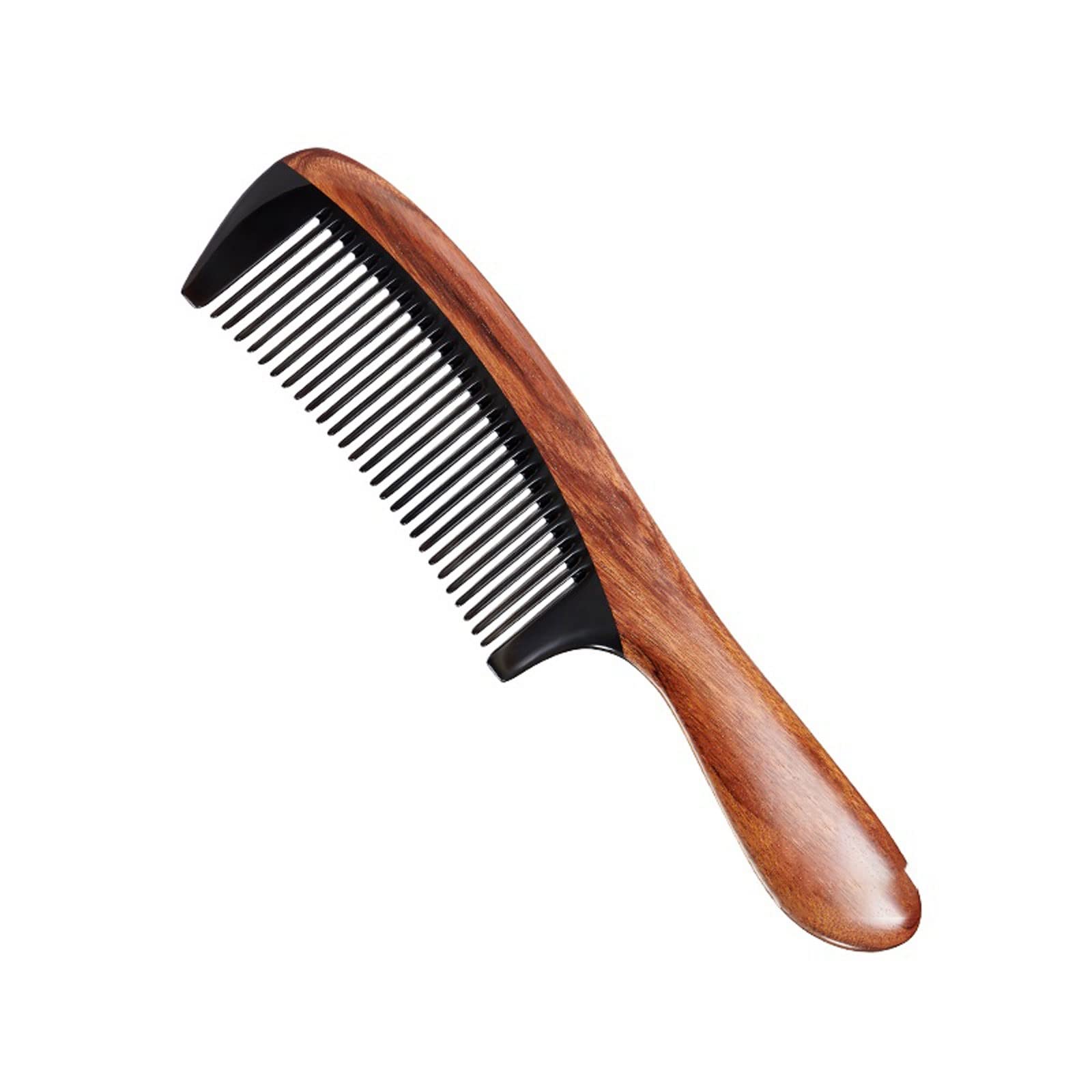 DieffematicSZ Grzebień Natural wood with corner splicing structure fine-toothed hair comb anti-static head acupoint massage gift