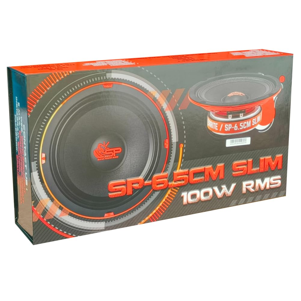 KIT SET PER SP AUDIO SP6.5CM-SLIM 2 midrange altoparlanti da 16,5 cm 165 mm 6.5" di diametro, 100 watt rms 200 watt max, impedenza 4 ohm, 96 db spl, a coppia + accessori omaggio