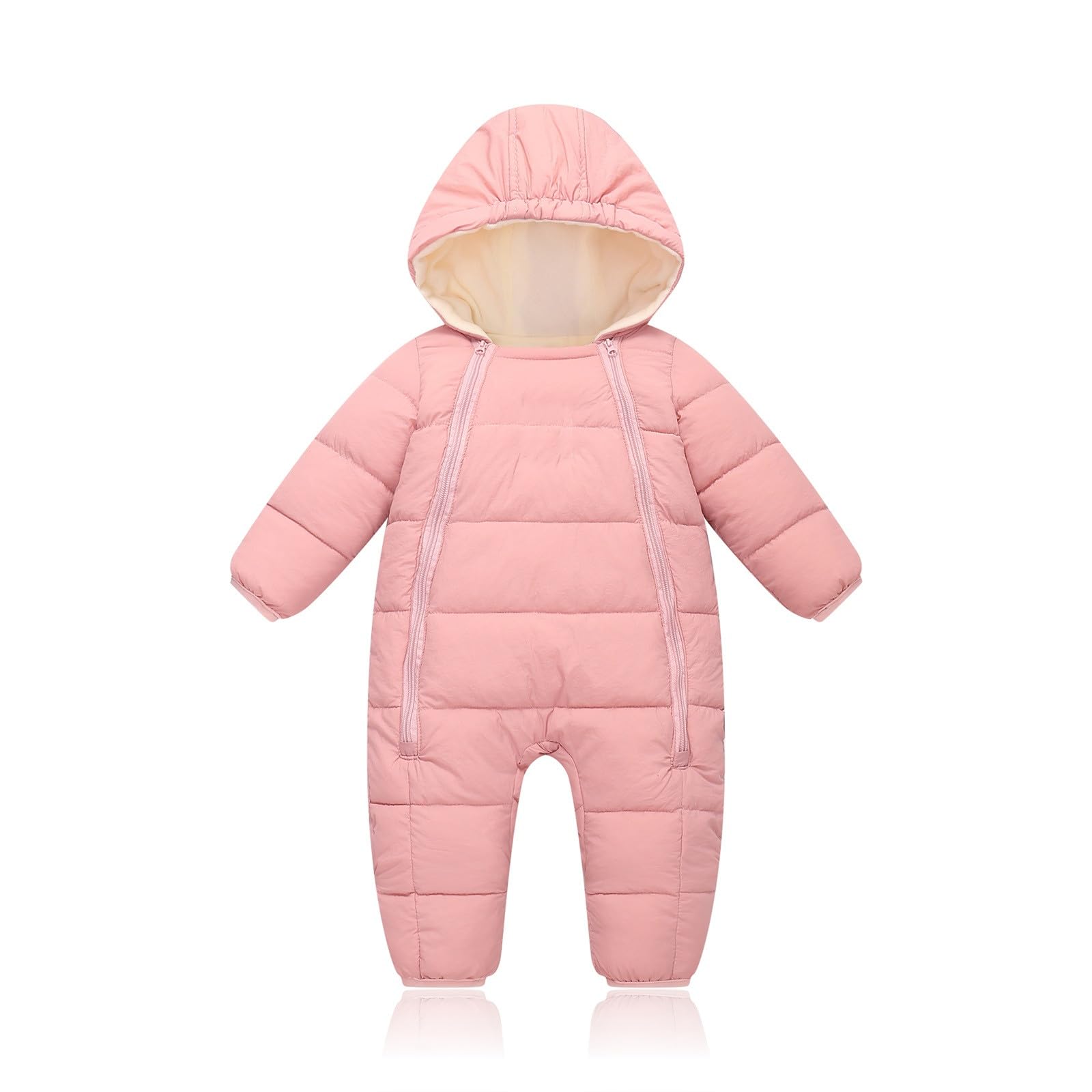 Mono de Invierno para bebés, niños y niñas, Forro Polar Grueso y Capucha, Ropa de Juego cálida, Cierre de Cremallera, Patucos Plegables, Ideal para Nieve y frío Extremo.