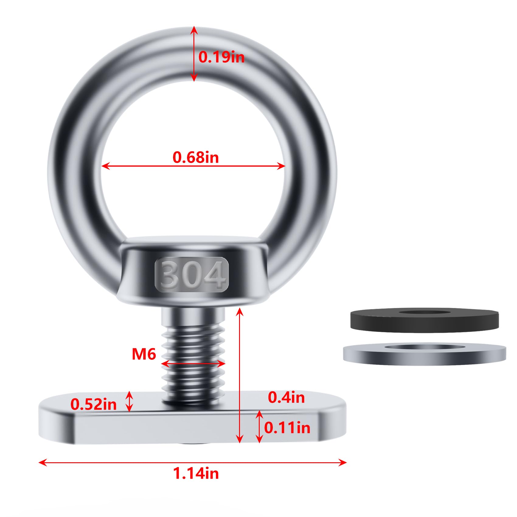 Boulons De Rail En Acier Inoxydable 316 Pour Kayak | Lot De 4, Dimensions 6x25 Mm | Pour Fixer Accessoires (support Caméra, Poteau)