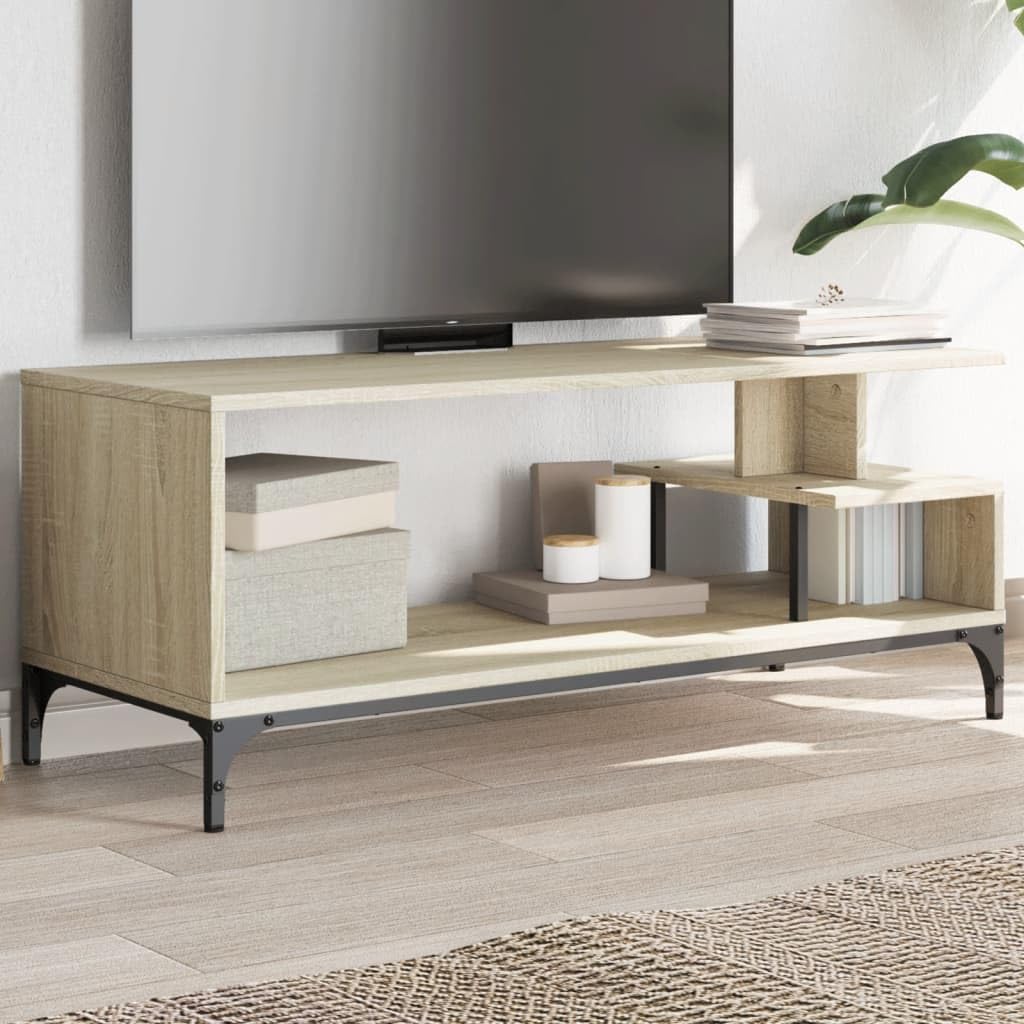 Meuble TV extérieur bois chêne Sonoma 102 cm support télévision étanche de jardin