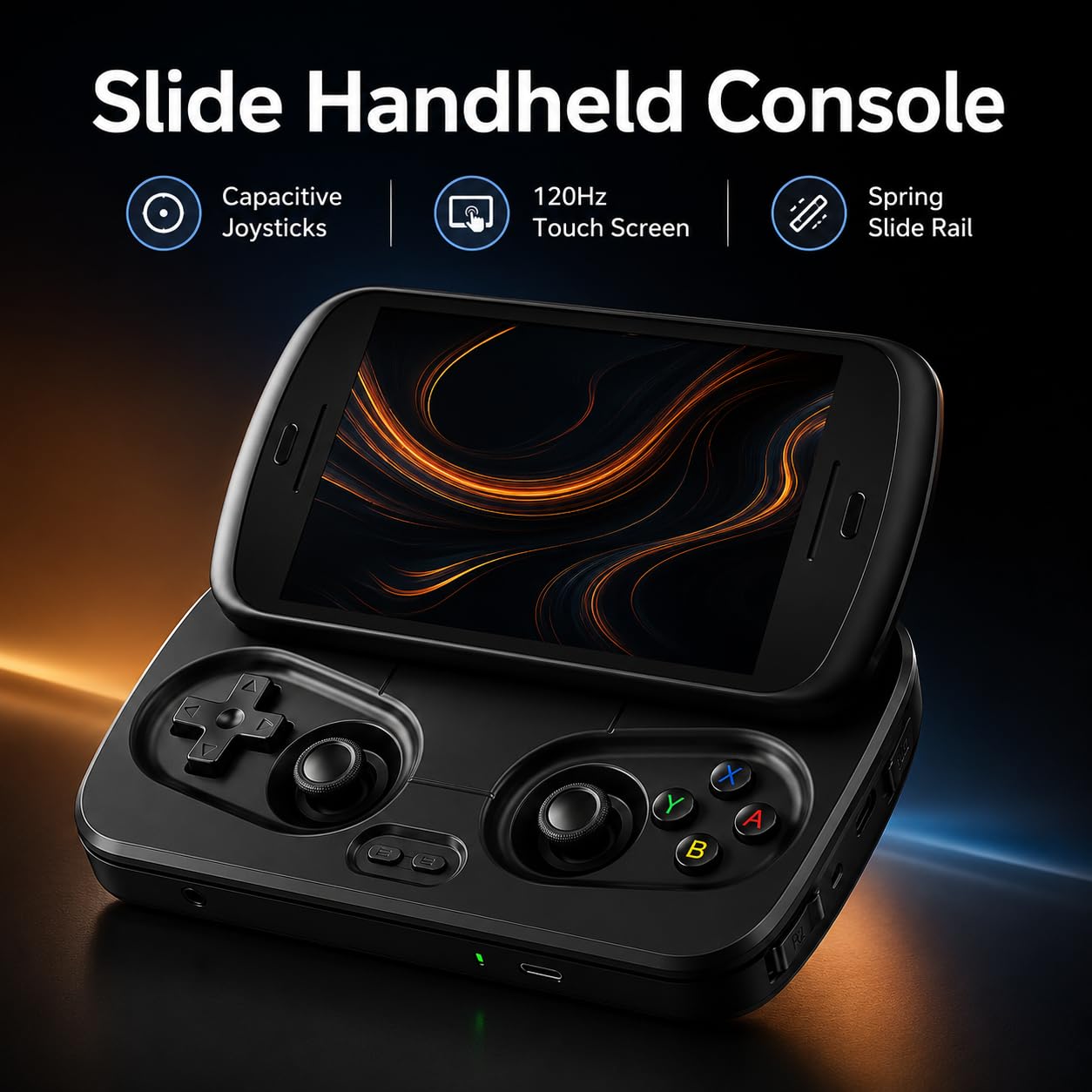 Console di gioco portatile pieghevole retrò scorrevole con schermo IPS da 4,7 pollici, Android 13, batteria 5000mAh, 8GB+128GB, nessun gioco