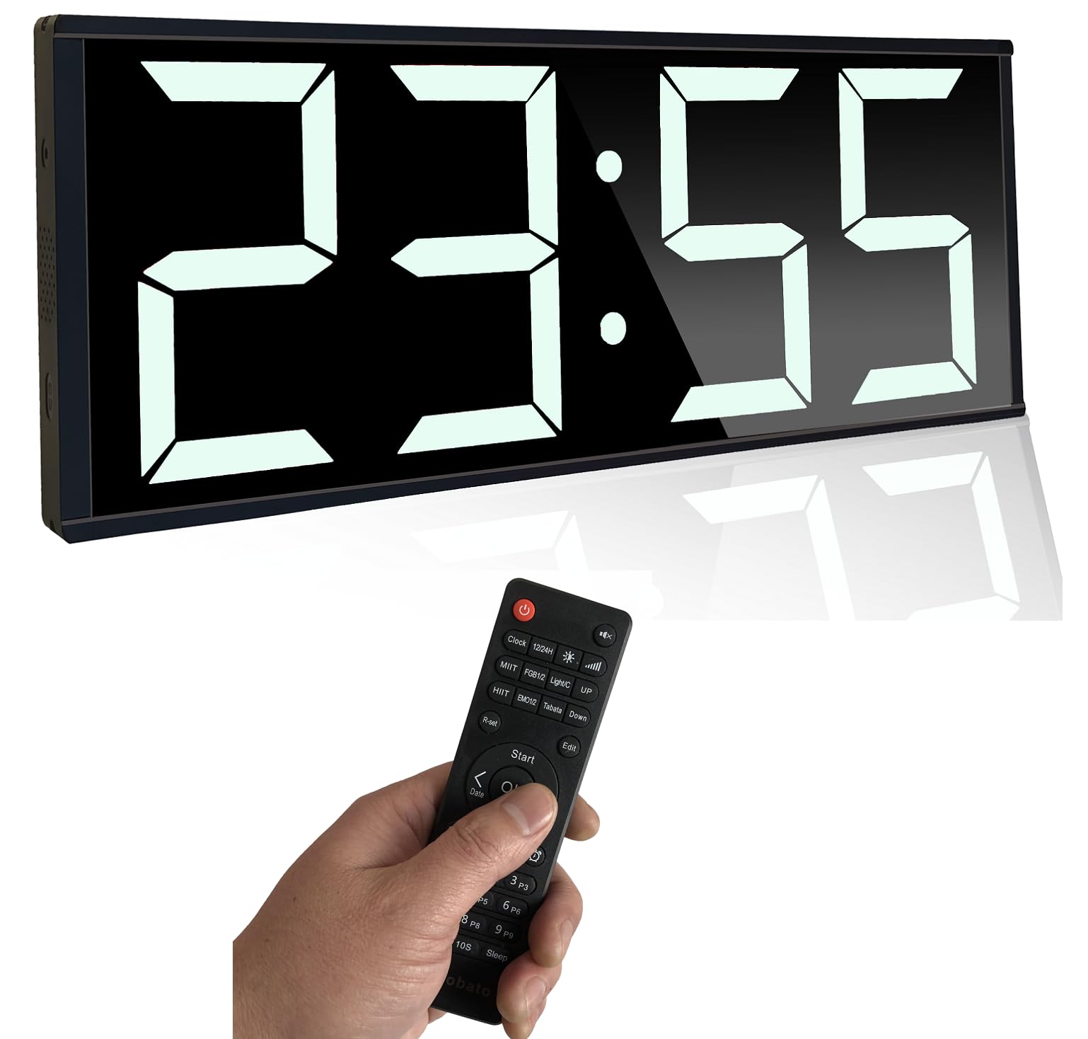 Orologio da parete digitale da 45,7 cm, extra large, per casa, palestra, programmabile, con luce notturna a 7 colori, 8 sveglie, calendario/temperatura, conto alla rovescia e cronometro