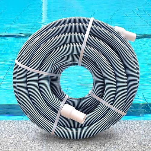 JYHHCYS 1-1/2 Pool Vacuum Hose, 10 15 20 30m Long PE Pool Vacuum Hose for Inground Pools, Leak-Proof Universal Swimming Pool Cleaner Hose with Kink-Free Swivel Cuff(10m/32.8ft)
