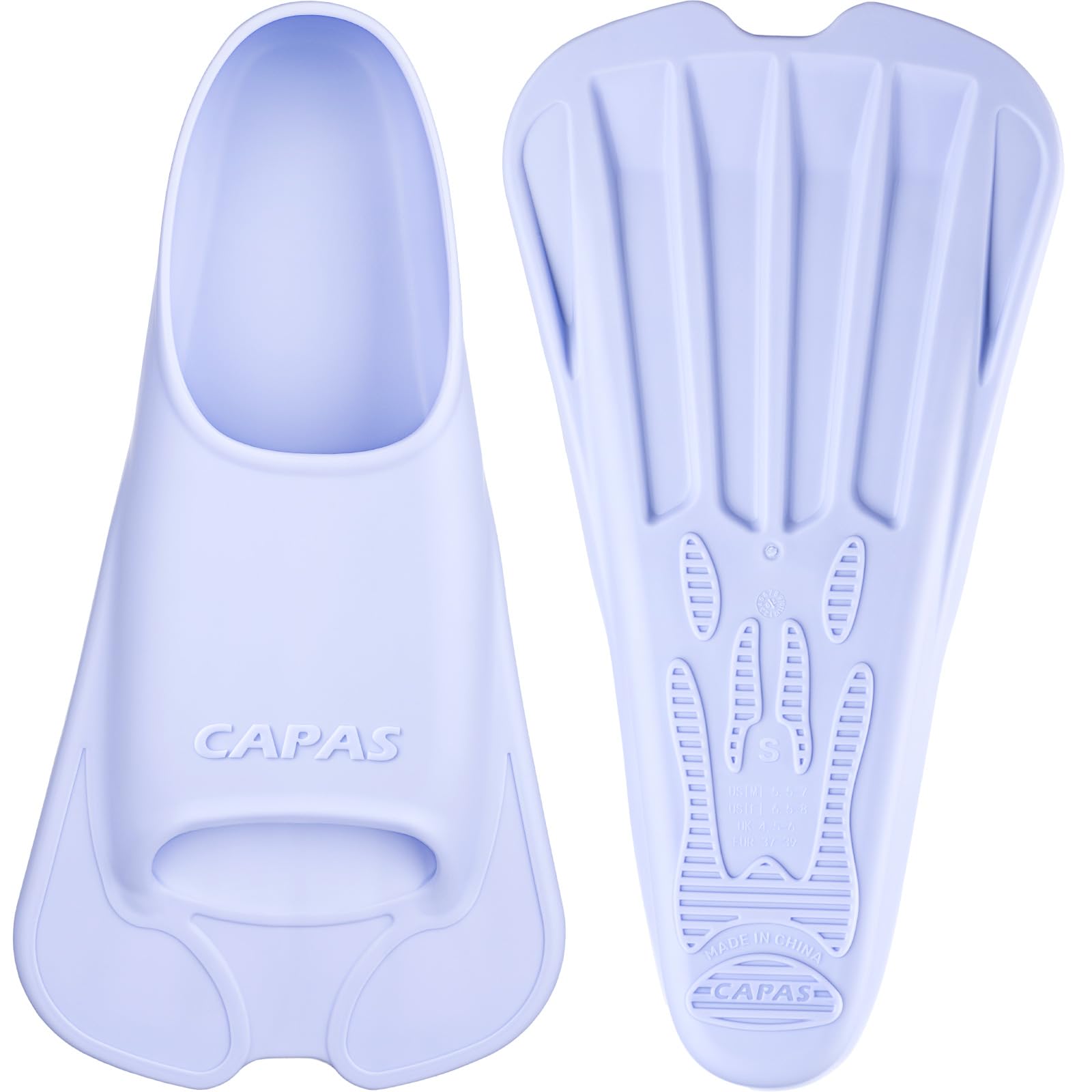 CAPAS Swim Training Fins Comfortable Silicone Swimming Floating Flippers Short Blade Build Leg Strength