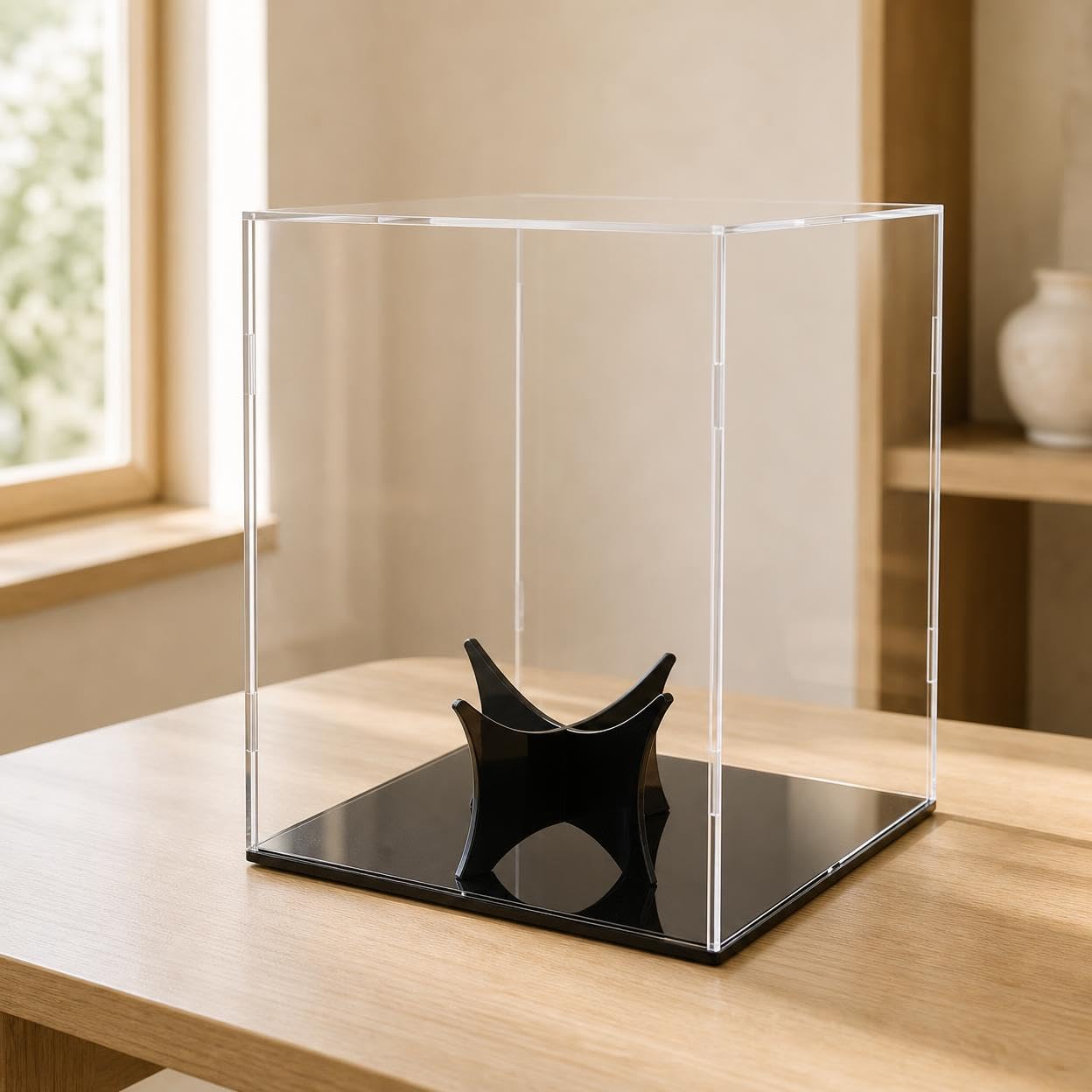 Vitrina Expositora Acrílico Transparente, Caja Metacrilato para Balones, Soporte Estable para Baloncesto, Fútbol