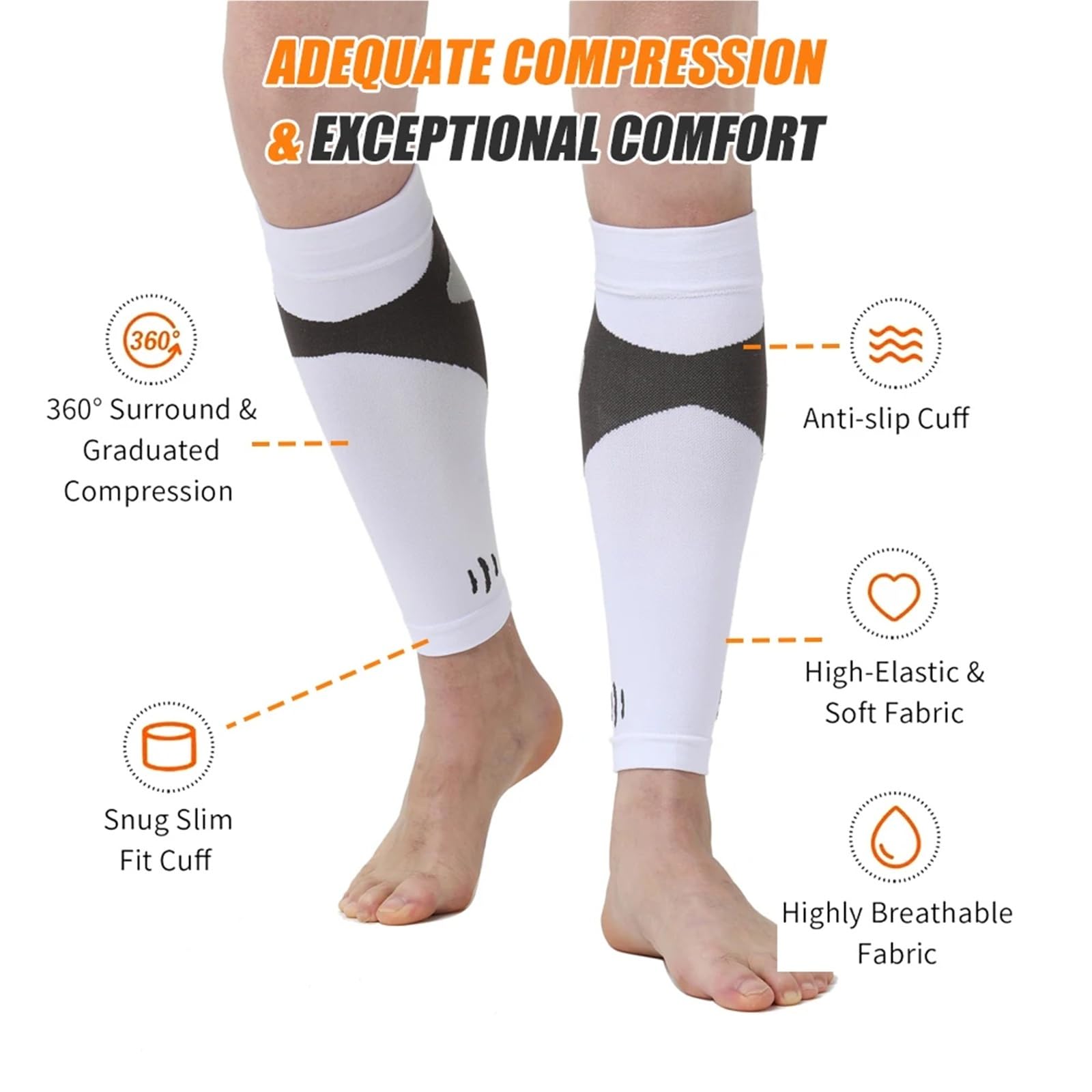 Rodillera Compresion 1 par de calcetines compresión for piernas, soporte for pantorrillas for aliviar el dolor