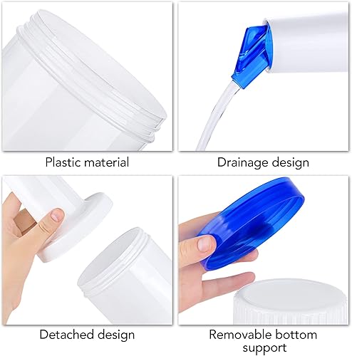 Miniatura 3 de Ruisita Paquete de 6 botellas de jugo de fruta y licor, recipientes de plástico con vertedor de botellas de acero inoxidable, boquilla cónica para