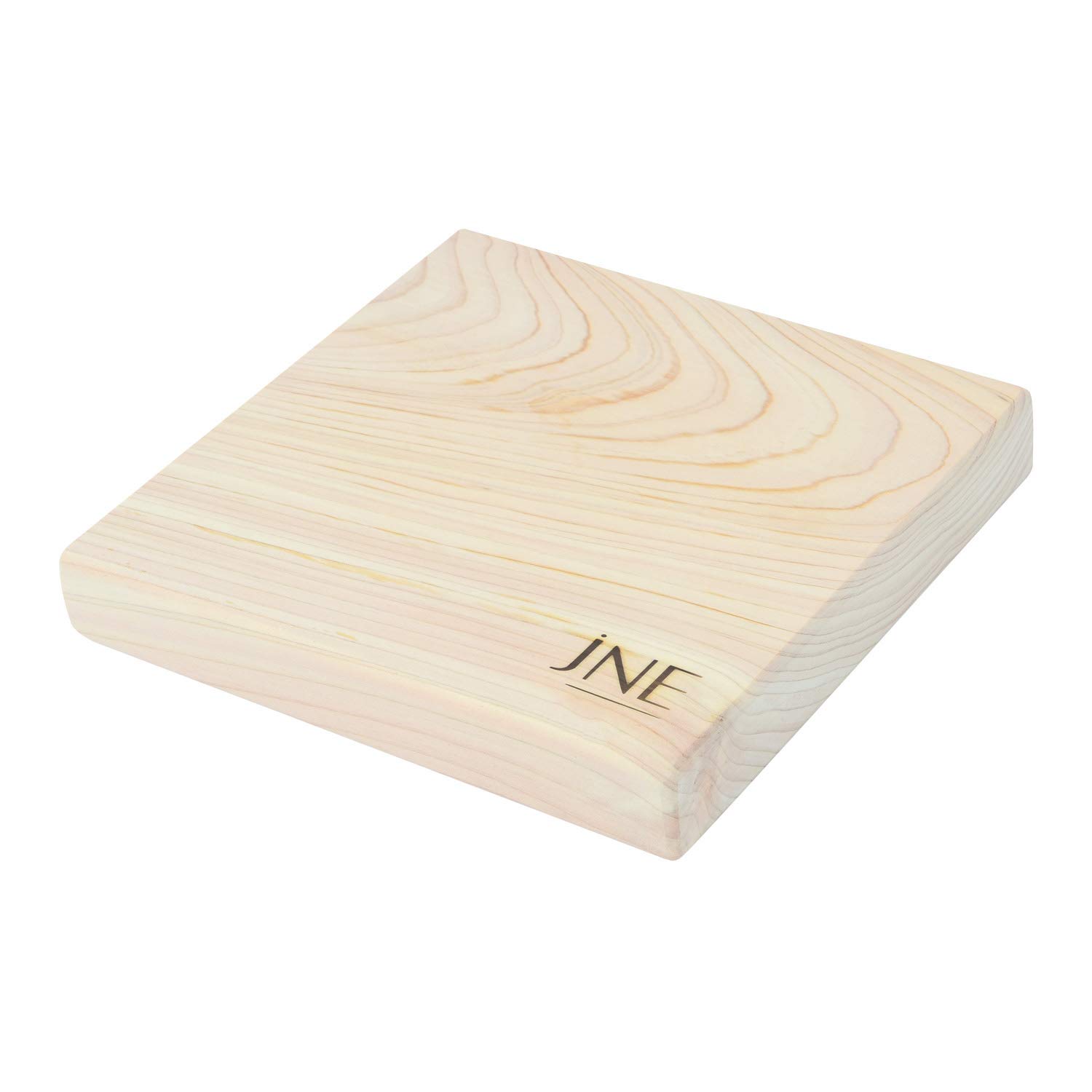 JNEHinoki Cypress Wood Cutting Board, Cheese Board, Chopping Board, Serving Board for Wine, Crackers, Fruit. Housewarming, Wedding, Birthday gift. Trivet (Square-7x1.2)