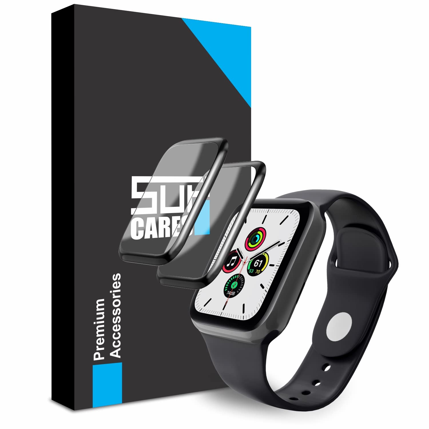 SupCares Full Coverage Screen Protector for Apple Watch 4 / Apple Watch 5 / Apple Watch 6 and Apple Watch SE | 40mm | Pack of 2 | Black (B0B3JB4QZC) Amazon Price History, Amazon Price Tracker