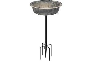 VIVOHOME 29 Inch Polyresin Bird Bath with Stake