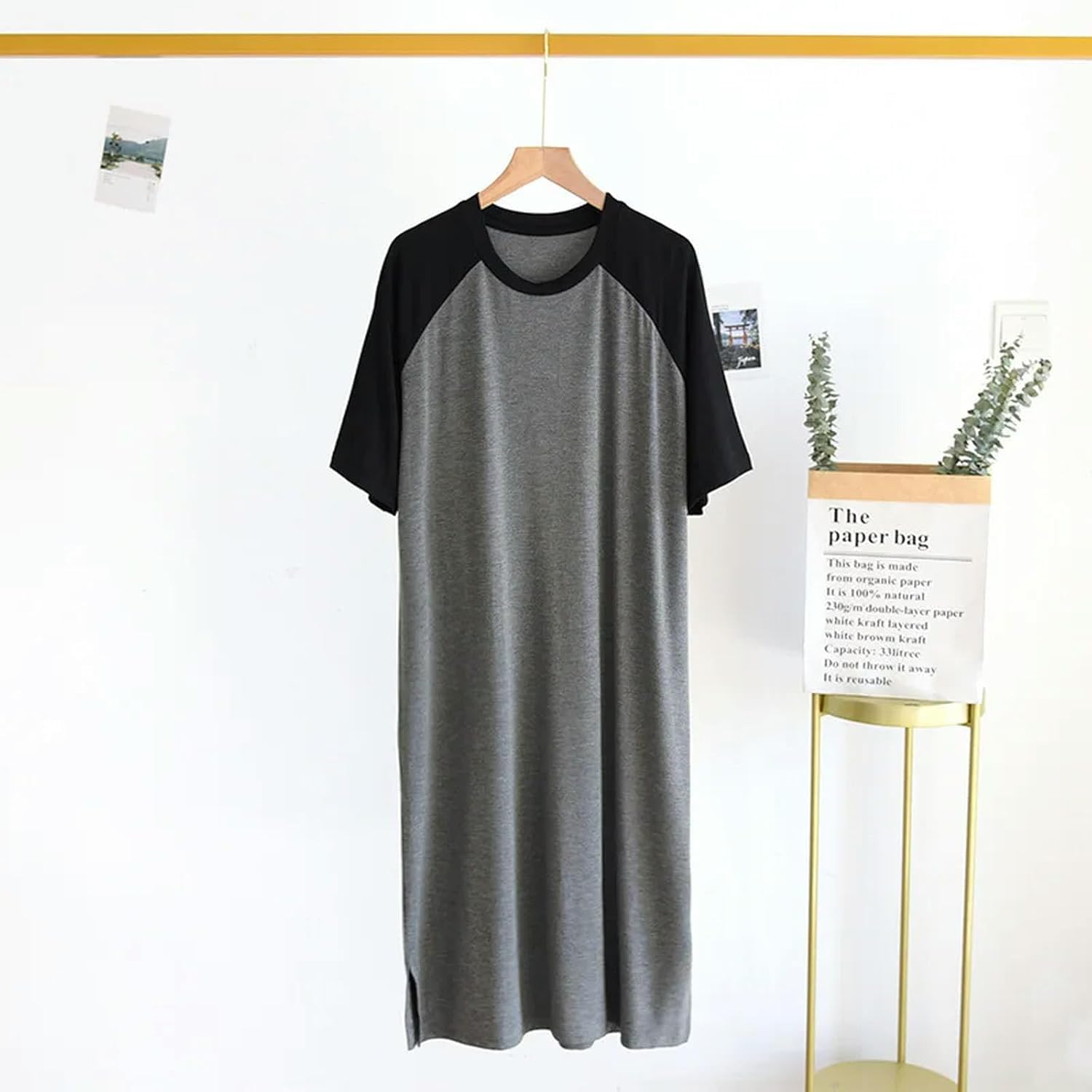 Piżamy Damskie Wiosna Lato Koszule Nocne Damska Koszula Nocna Krótki Rękaw Długa Koszula Nocna Bawełniana Plus Size Bielizna Nocna, Picture2, XL