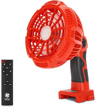 For Milwaukee 18V Battery Fan, 3 Speed Cordless Motor Low Noise for Camping, Gym, Garage, Travel, Office, Bedroom MWQ-FC104