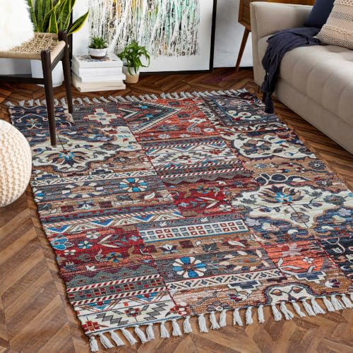 Chindi Handmade Printed Modern Dhurrie/Rugs/Carpet for Living Roo...