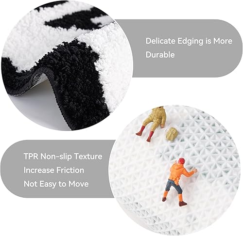 Miniatura 3 de Alfombra negra con texto en inglés Get Naked Fur, divertida alfombra de baño para decoración de baño, bonita alfombra de baño para bañera, tapete de