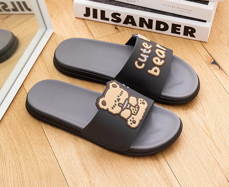 Sandals Women Bubble Tea Bear Slippers for Couple Cute Y2k Kawaii Aesthetic Sandals Shower Slippers Shower Flip Flops Women Flats Indoor Outdoor Beach Travel Pool3