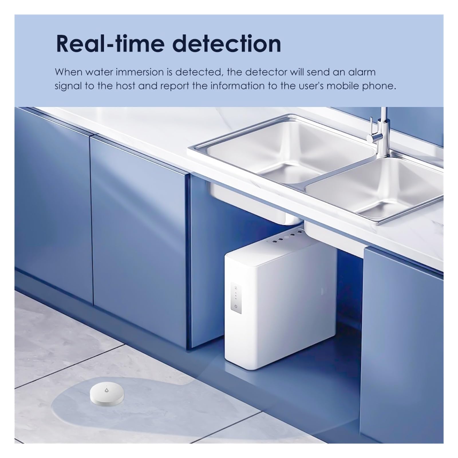 Alarme Intelligente, 4 Pièces Alarme Intelligente Capteur De Fuite D'eau Détecteur Détection Sans Fil Sécurité À Domicile