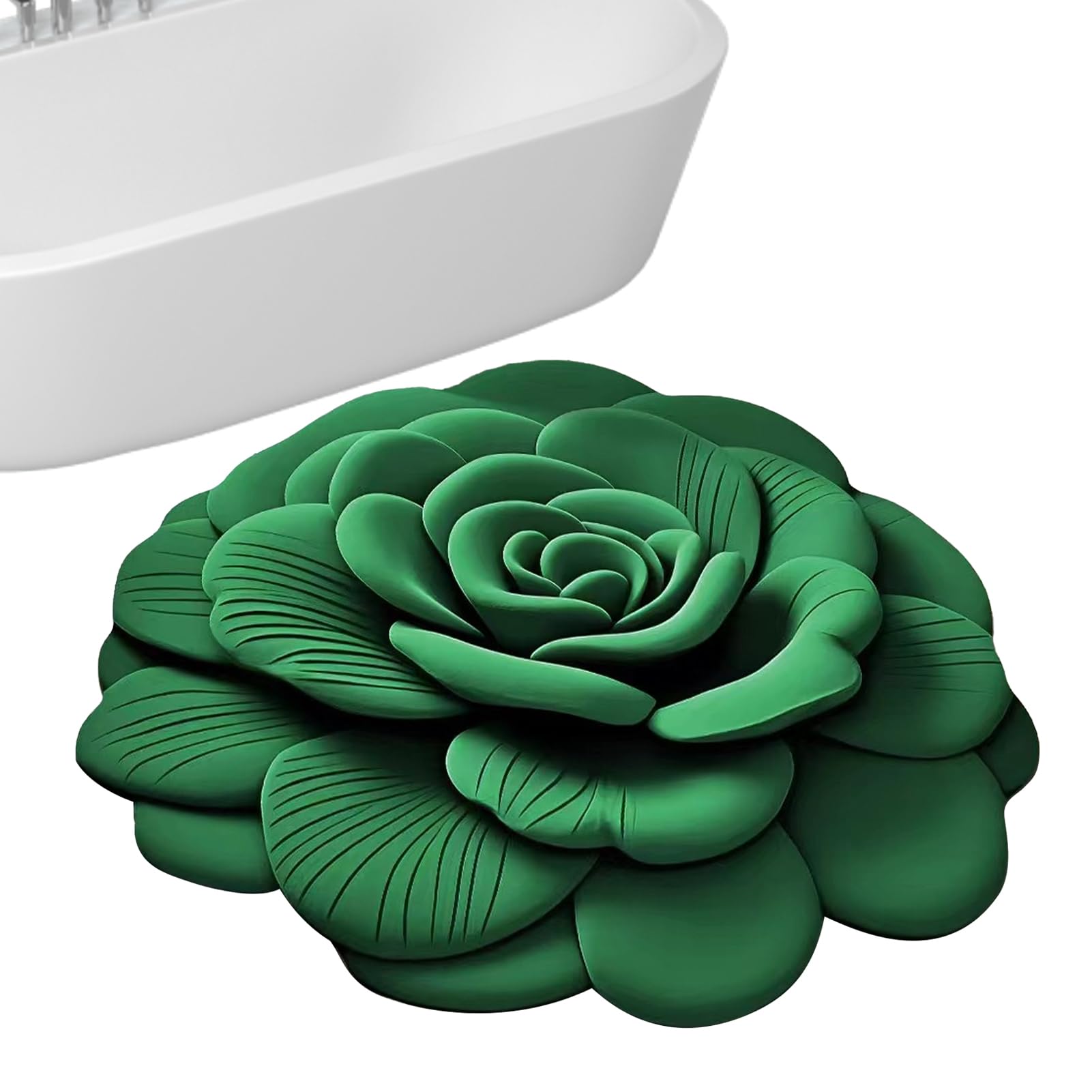 Alfombra de baño Antideslizante, Almohadilla de baño Absorbente de Agua Floral 3D, Almohadilla de Reutilizable para el hogar, Inodoro, Sala de Estar, Dormitorio, Cocina | Tapete Multiusos para Aseo, Dormitorio y Cocina