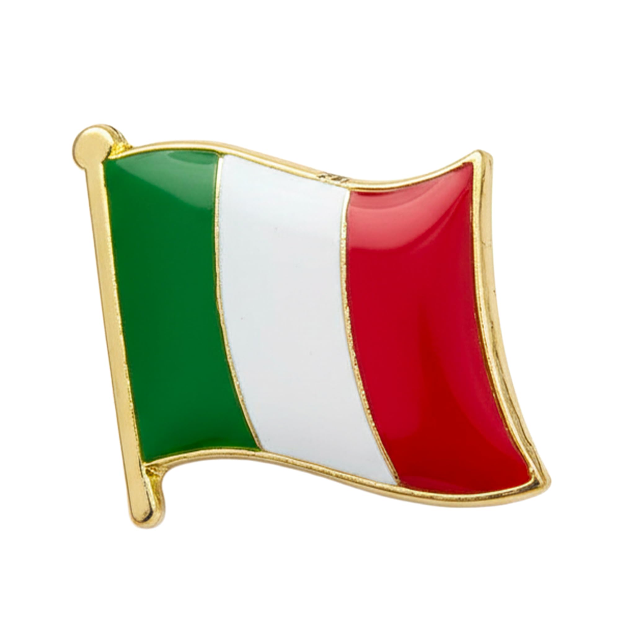 Italian Rome Italy National Flag Metal Enamel Pin Badge Lapel – 1.9cm x 1.6cm – Hard Enamel Italy Tricolour Flag Design – Patriotic Souvenir for Jacket