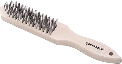 TOMAHAWK® 6 Row Stainless Steel Wire Brush | Heavy-Duty Abrasive Cleaning Brush for Weld, Rust, Paint & Scale Removal | Ergonomic Non-Slip Handle