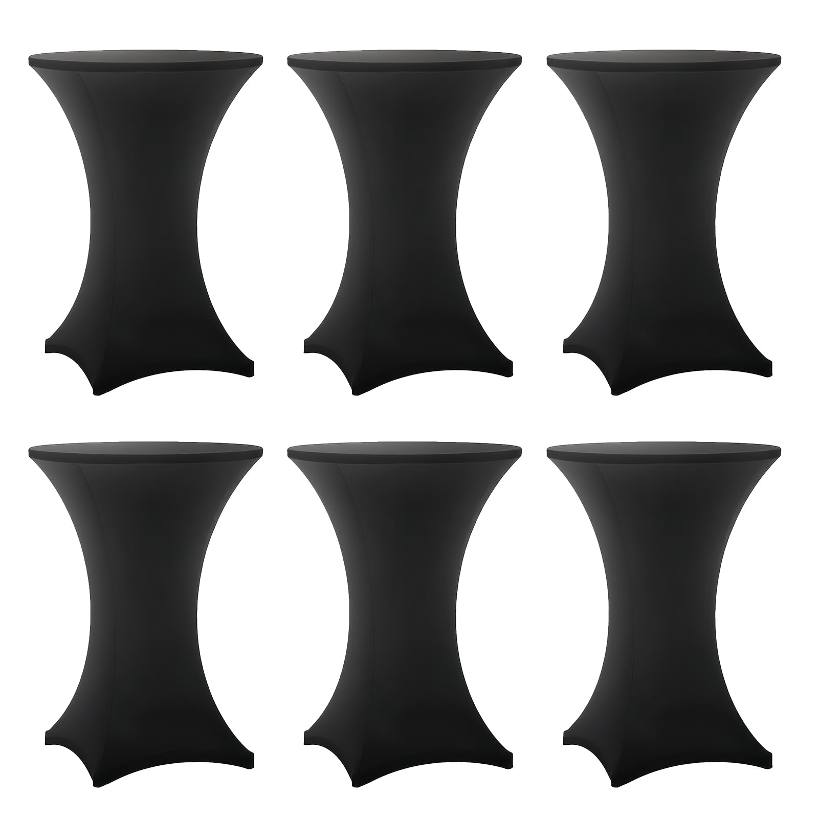 Photo 1 of **2 PCS**Lemict Cocktail Table Covers - 6 Pack 32x43 Inch Table Cloth - Black Fitted Stretch Spandex Round High Top Tablecloth for Party, Bar, Birthday, Pub, Banquet