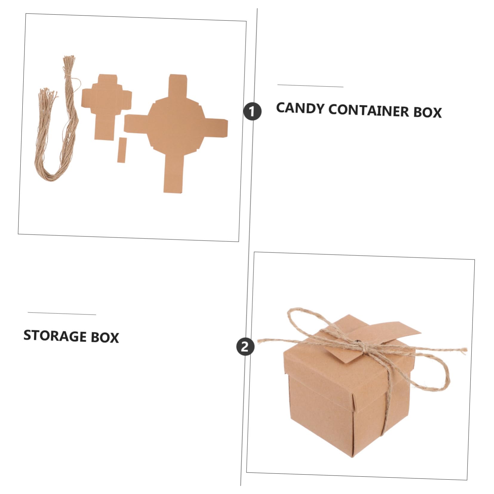 Warmhm 50sätze Kraftpapier-süßigkeiten-verpackungsboxen Geschenkboxen Aus Kraftpapier Mit Seilen Und Tags Für Partygeschenke Kleine Geschenke Wie Süßigkeiten Kekse Schokolade Und