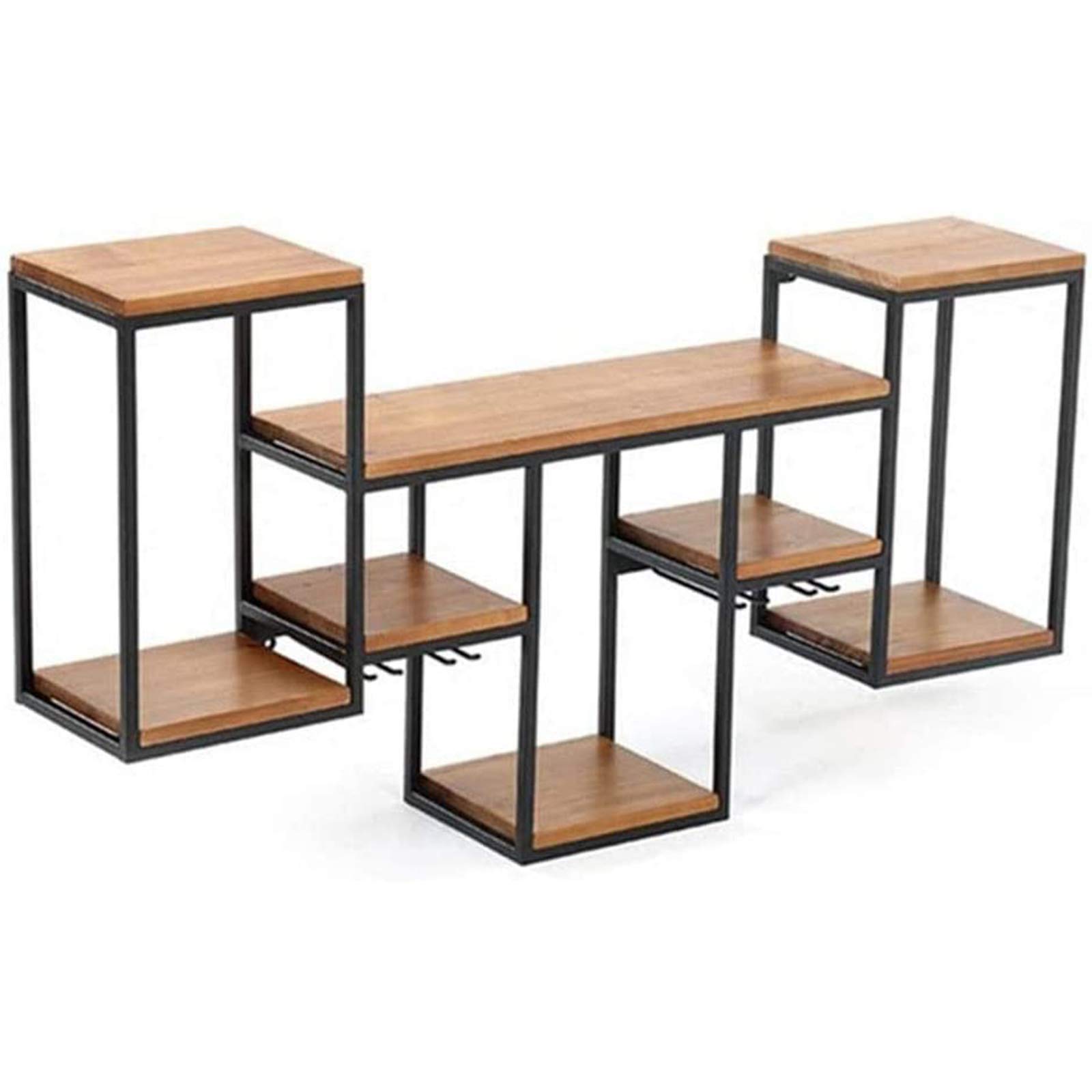 WONOOSWine Rack Shelf, Industrial Wall Mounted Loft Metall Wine Bottle Goblet Rack Bar Wall Mounted Metall Wine Rack Hold