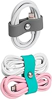 Vista 2 de 10 Pack Cord Organizer, Ring Cord Keeper, Cable Organizer USB holder, Silicone Cable Ties, Reusable Cord Organizer Cable Straps, Earphone winder