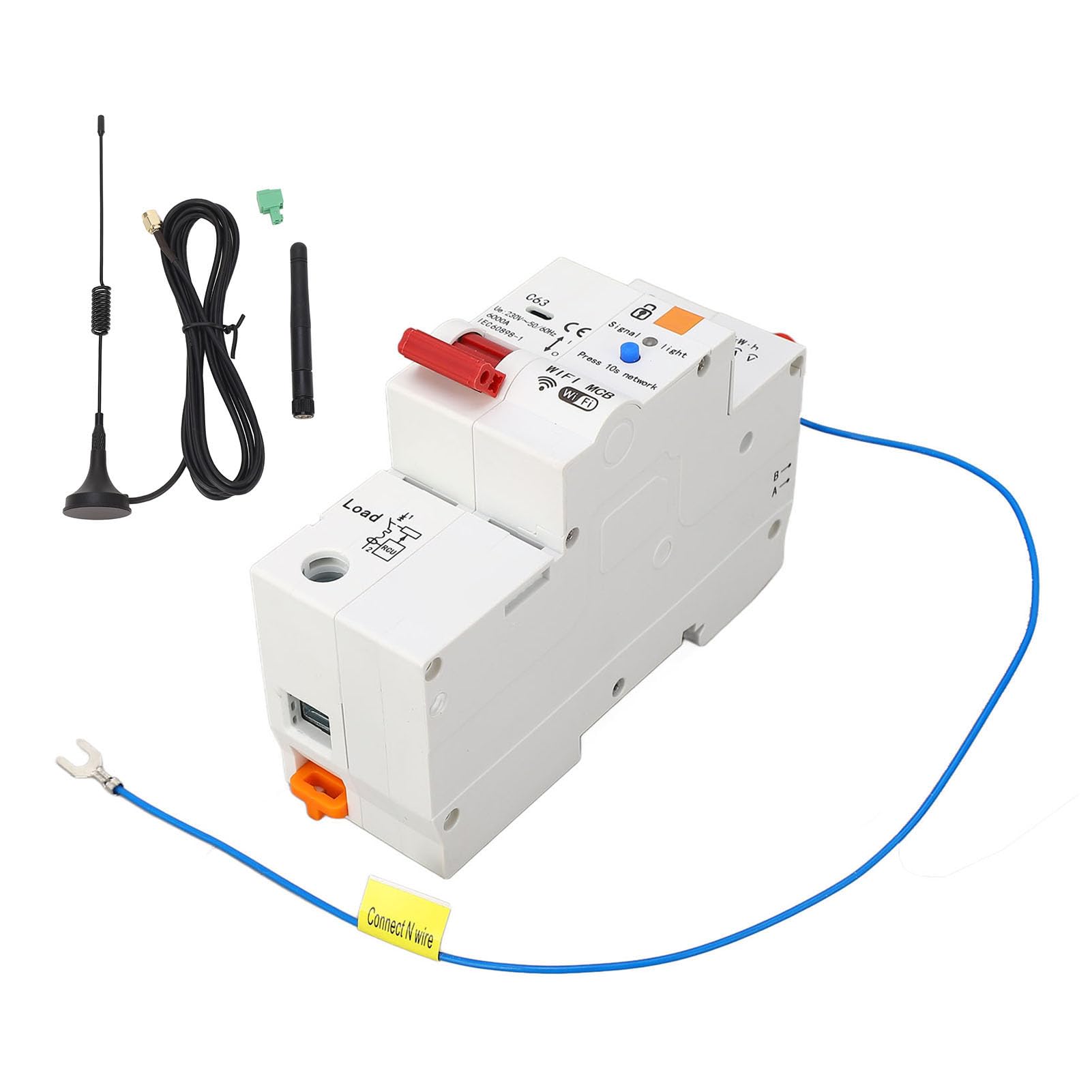 Interruttore Automatico WiFi Intelligente con Commutazione Programmata per PC Domotico Ritardante di 1P 63A per Casa, Ufficio