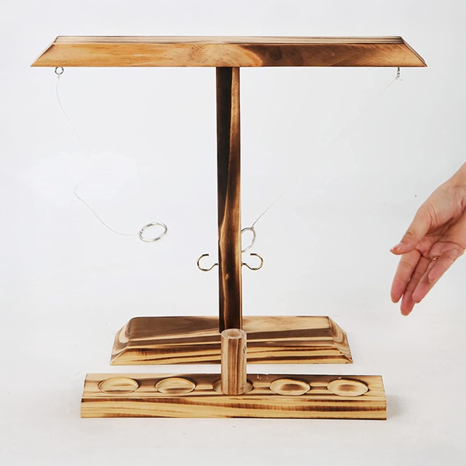 Original Cup Gioco Ring Toss® | Gioco di abilità in Legno | qualità Premium | Lanciatore di Anelli Appeso | Chi sarà Il più Veloce? | all'Interno e all'aperto | Adulti | 100% Legno | SparkL®